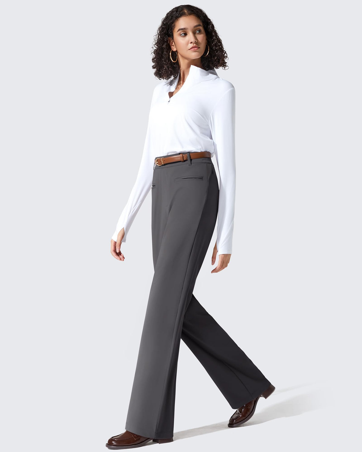 G4Free - ShiftReady Slit Pockets Elastic Waist Straight Leg Work Pants -GF25D541AF-XS