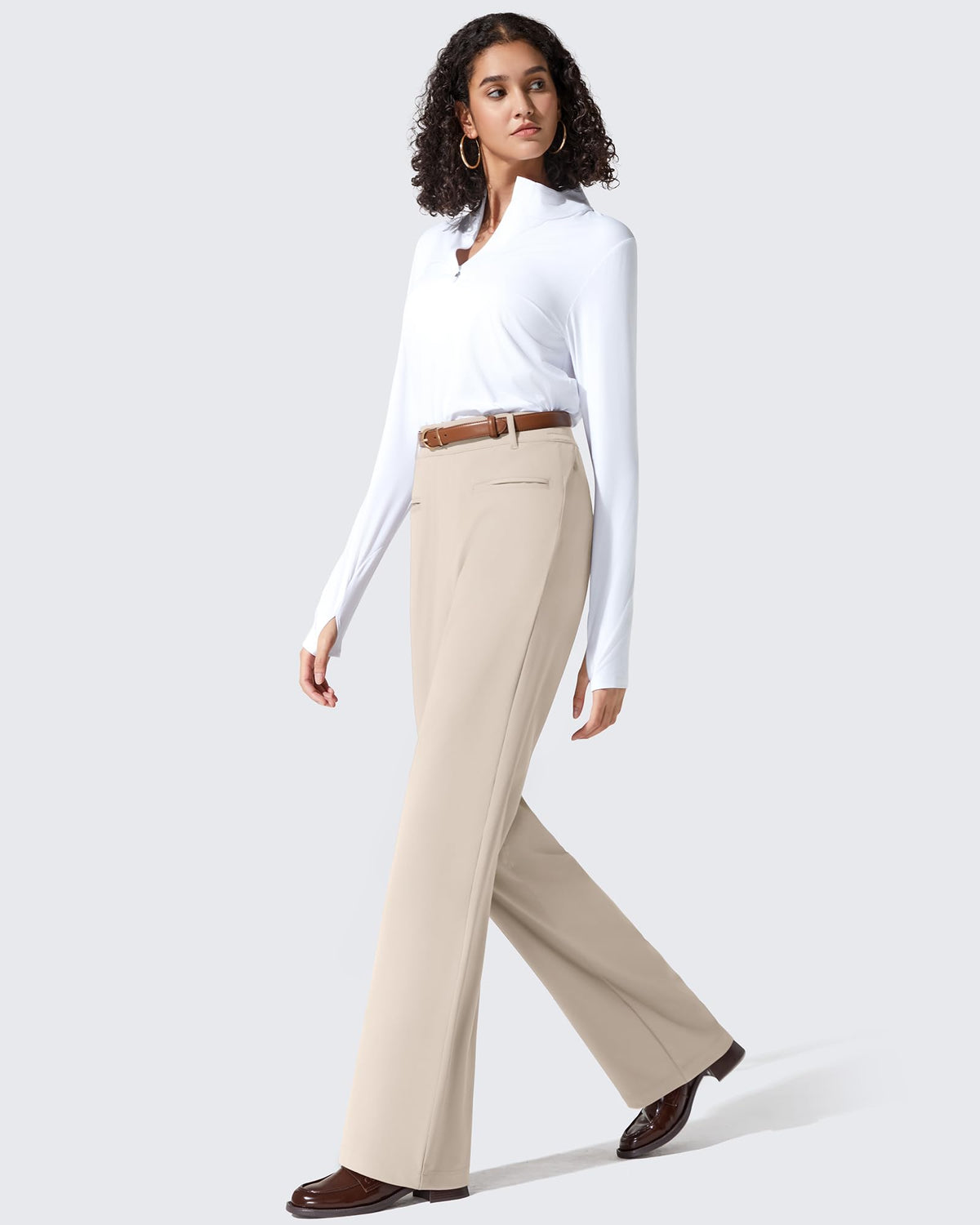 G4Free - ShiftReady Slit Pockets Elastic Waist Straight Leg Work Pants -GF25D541AF-XS