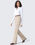 G4Free - ShiftReady Slit Pockets Elastic Waist Straight Leg Work Pants -GF25D541AF-XS