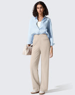 G4Free - ShiftReady Slit Pockets Elastic Waist Straight Leg Work Pants -GF25D541AF-XS