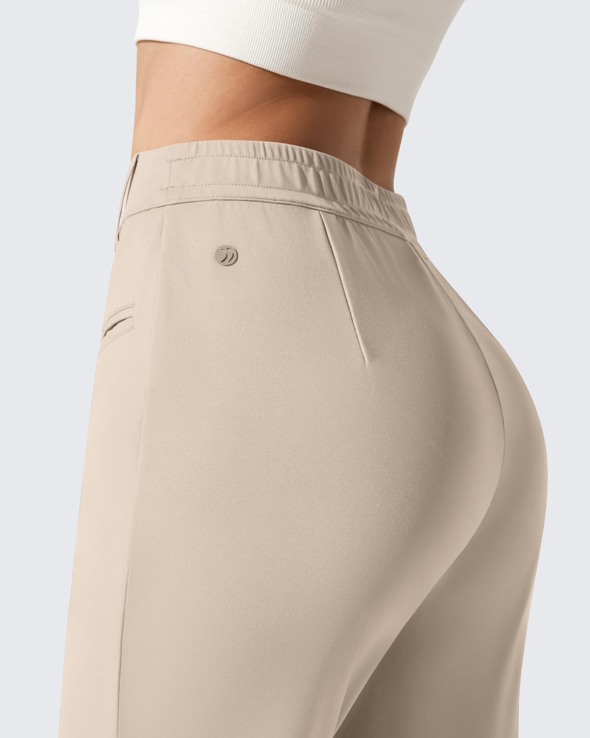 G4Free - ShiftReady Slit Pockets Elastic Waist Straight Leg Work Pants -GF25D541AF-XS