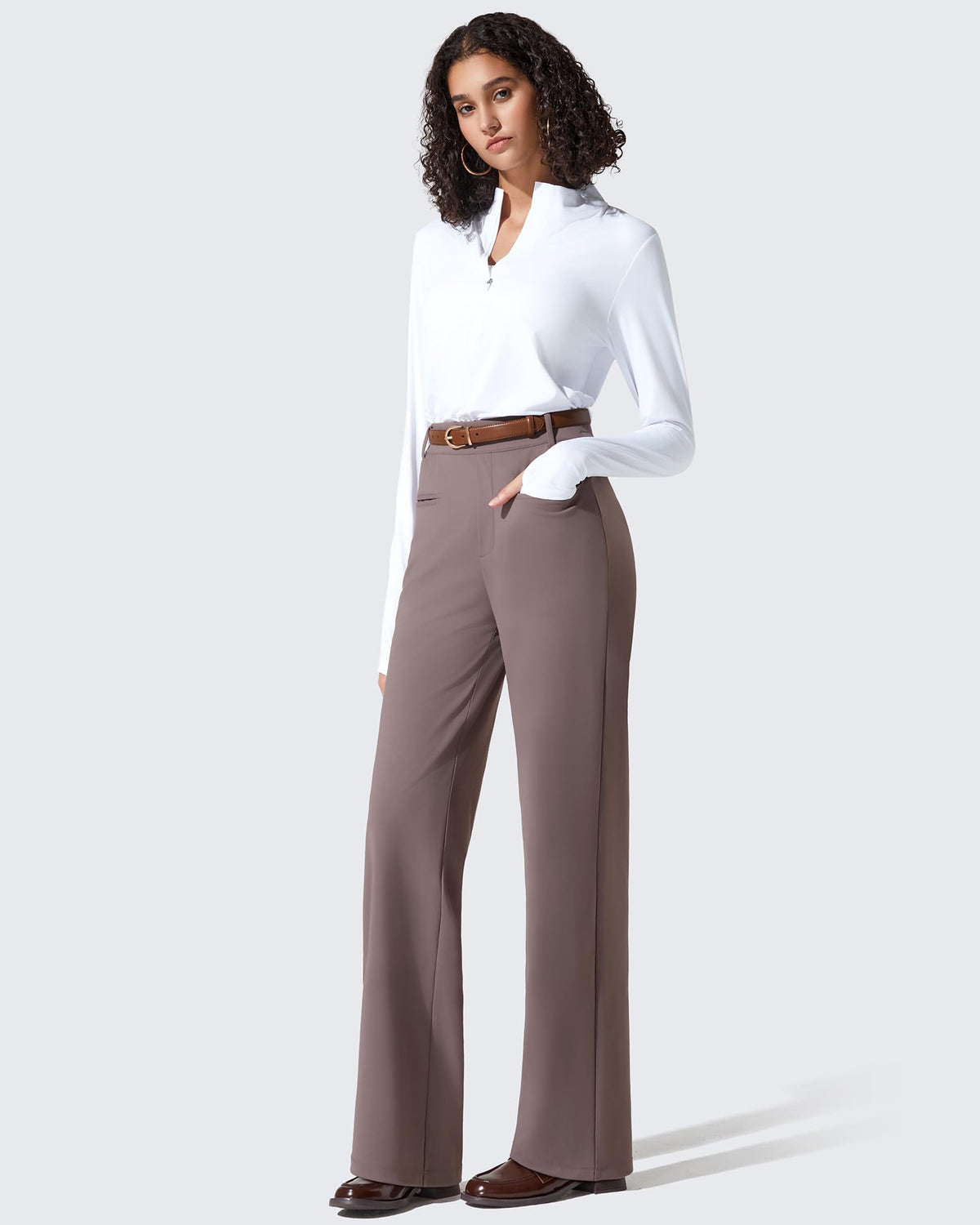 G4Free - ShiftReady Slit Pockets Elastic Waist Straight Leg Work Pants -GF25D541AF-XS