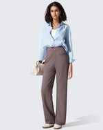 G4Free - ShiftReady Slit Pockets Elastic Waist Straight Leg Work Pants -GF25D541AF-XS