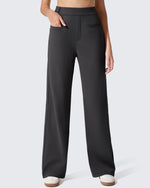 G4Free - ShiftReady Slit Pockets Elastic Waist Straight Leg Work Pants -GF25D541AF-XS