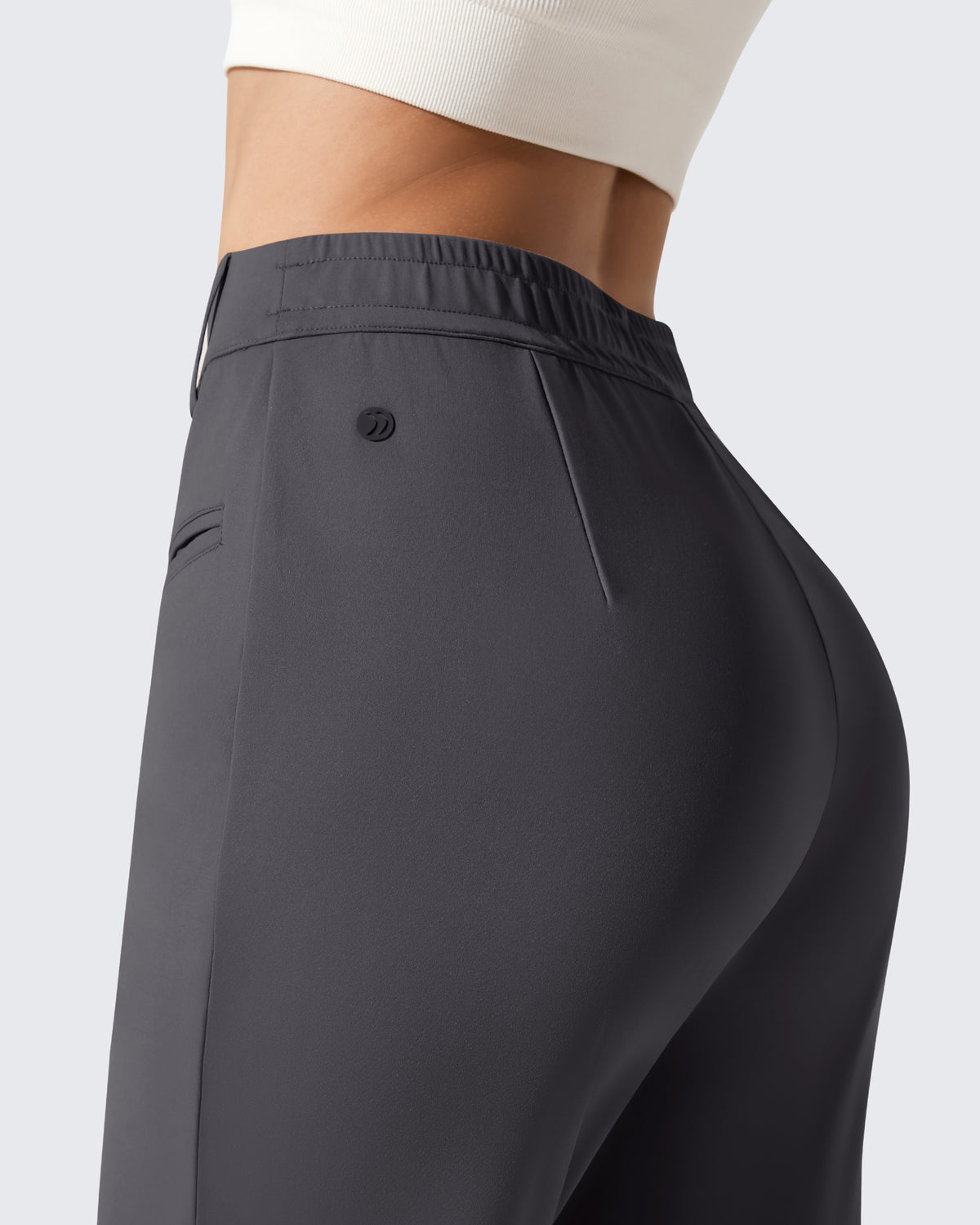G4Free - ShiftReady Slit Pockets Elastic Waist Straight Leg Work Pants -GF25D541AF-XS