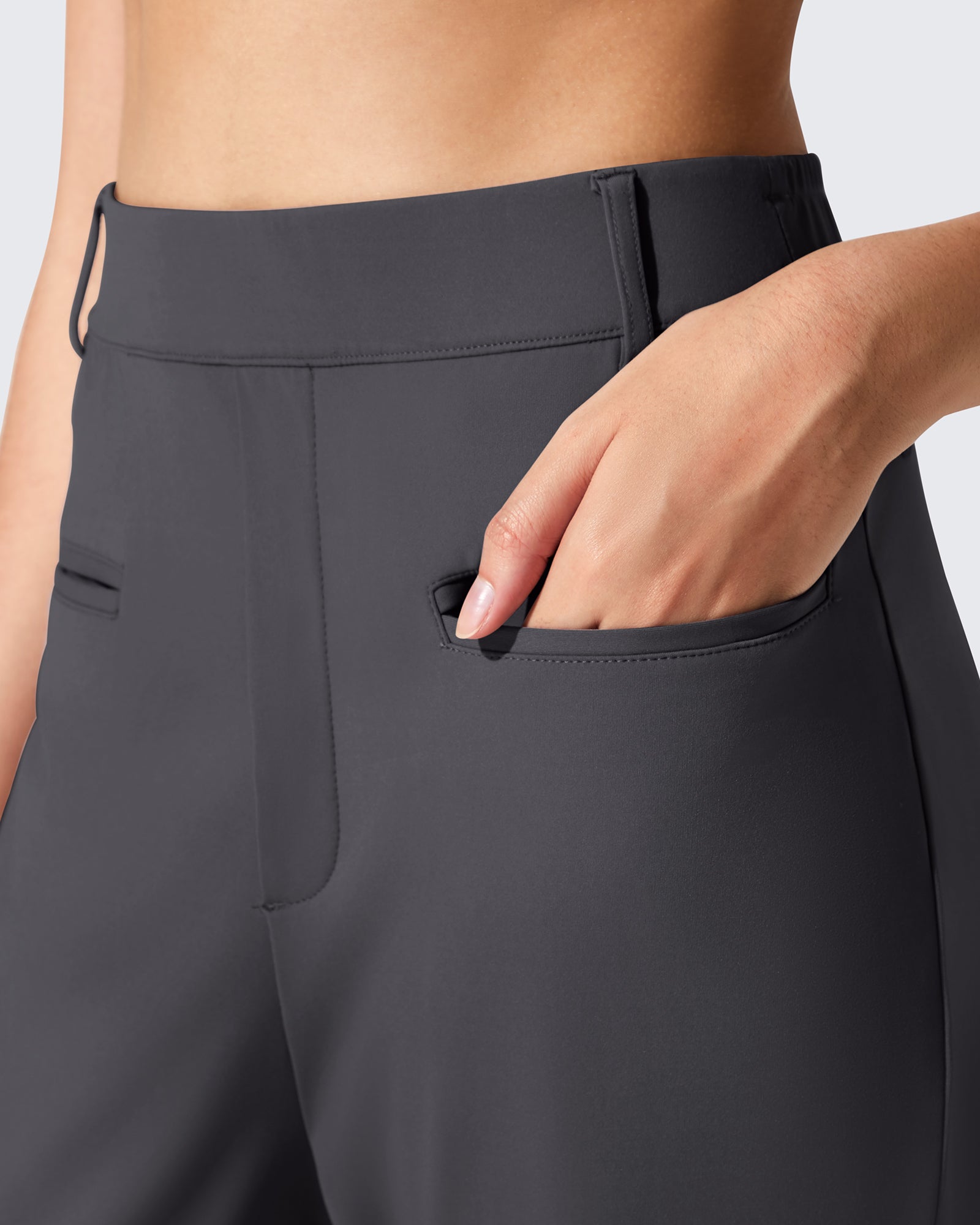 G4Free - ShiftReady Slit Pockets Elastic Waist Straight Leg Work Pants -GF25D541AF-XS