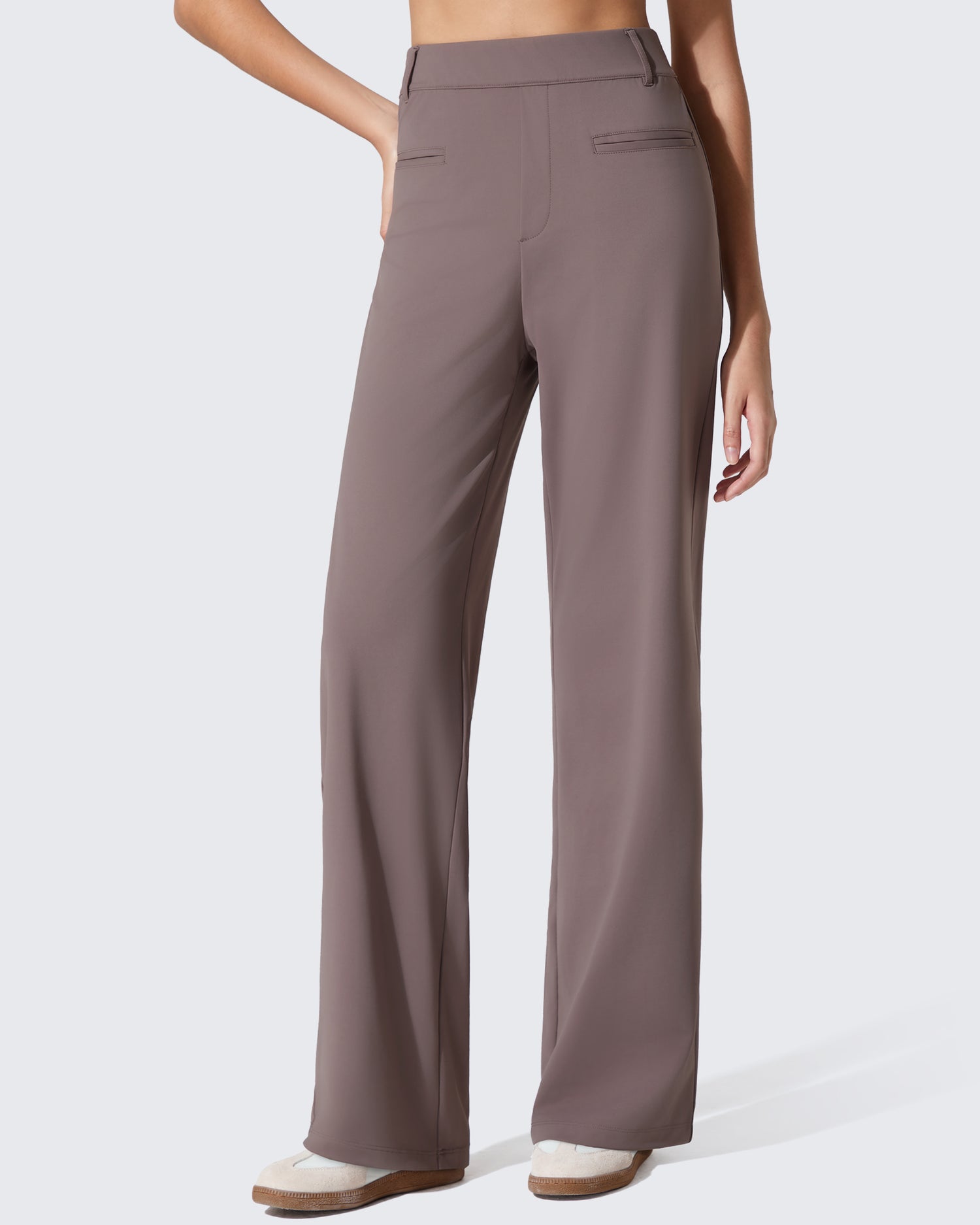 G4Free - ShiftReady Slit Pockets Elastic Waist Straight Leg Work Pants -GF25D541AF-XS