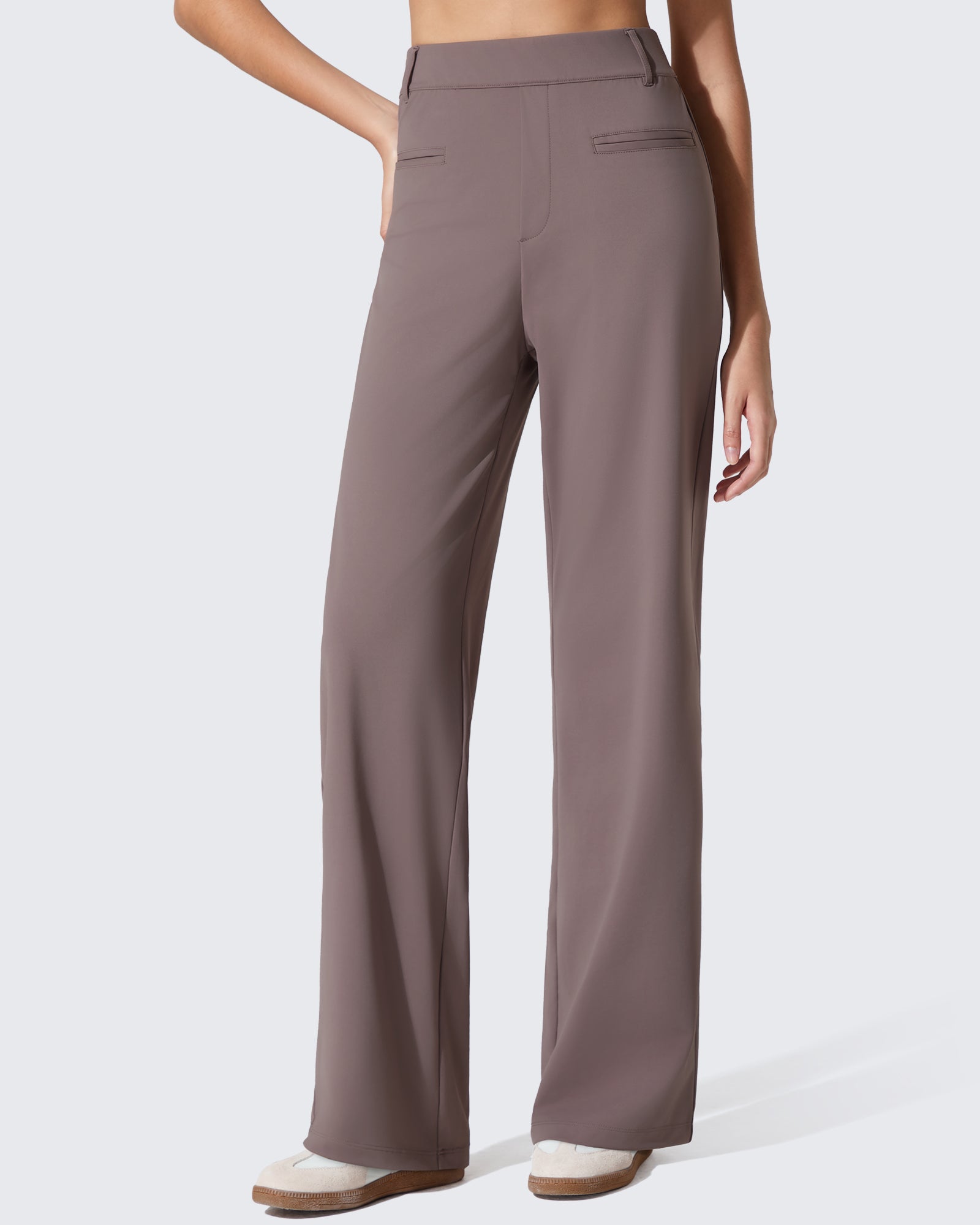 G4Free - ShiftReady Slit Pockets Elastic Waist Straight Leg Work Pants -GF25D541AF-XS