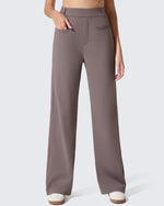 G4Free - ShiftReady Slit Pockets Elastic Waist Straight Leg Work Pants -GF25D541CF-XS