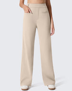 G4Free - ShiftReady Slit Pockets Elastic Waist Straight Leg Work Pants -GF25D541AF-XS