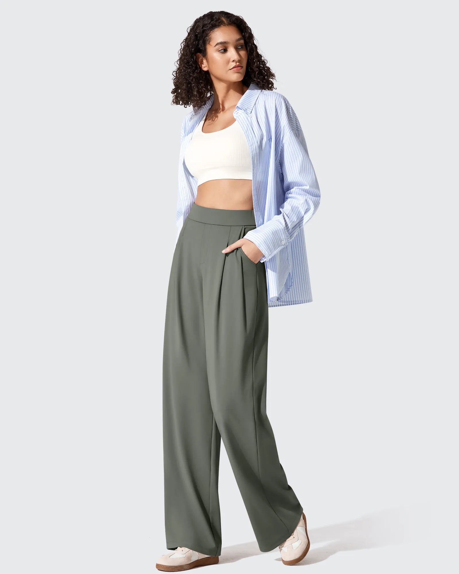 G4Free - ShiftReady Two Front Pleated Wide Leg Dress Pants -GF25J677AF-XS