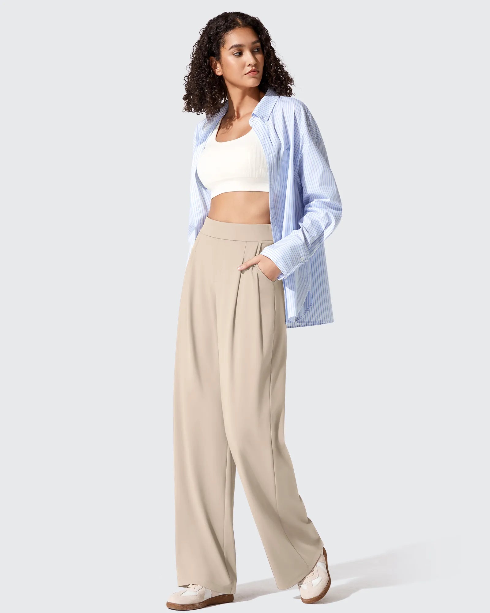 G4Free - ShiftReady Two Front Pleated Wide Leg Dress Pants -GF25J677AF-XS