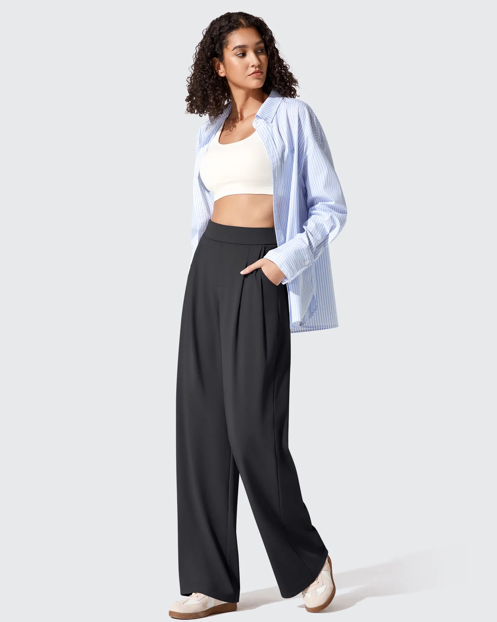 G4Free - ShiftReady Two Front Pleated Wide Leg Dress Pants -GF25J677AF-XS