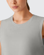 G4Free - Side Slits Loose Fit High Neck Athletic Tanks -GF26L858D016F-XS