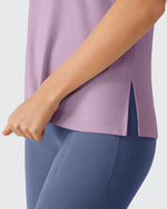 G4Free - Side Slits Loose Fit High Neck Athletic Tanks -GF26L858D016F-XS