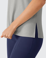 G4Free - Side Slits Loose Fit High Neck Athletic Tanks -GF26L858D016F-XS