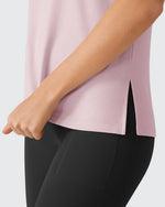 G4Free - Side Slits Loose Fit High Neck Athletic Tanks -GF26L858D016F-XS