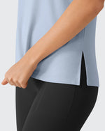 G4Free - Side Slits Loose Fit High Neck Athletic Tanks -GF26L858D016F-XS