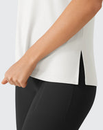 G4Free - Side Slits Loose Fit High Neck Athletic Tanks -GF26L858D016F-XS