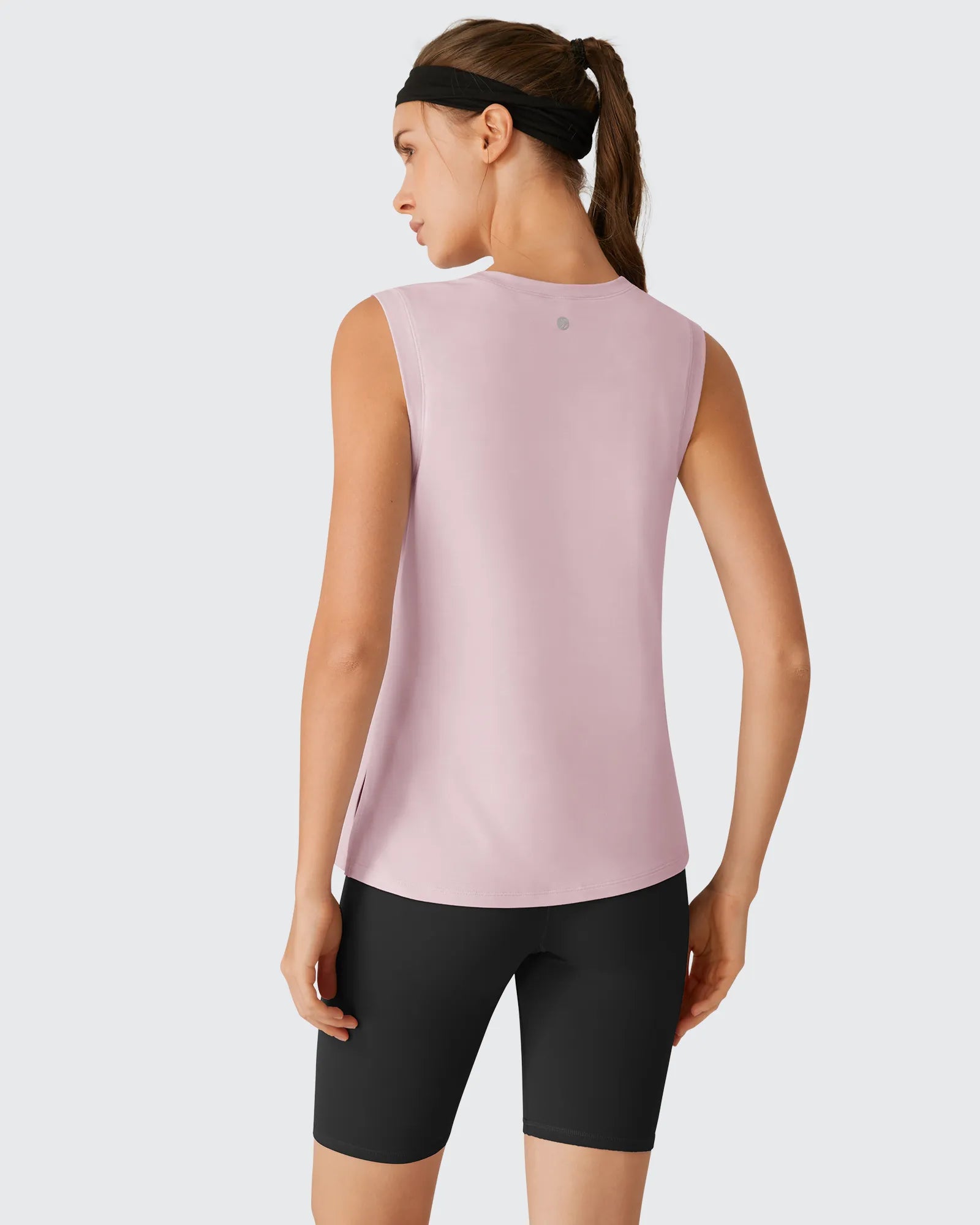 G4Free - Side Slits Loose Fit High Neck Athletic Tanks -GF26L858D016F-XS