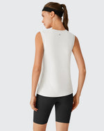 G4Free - Side Slits Loose Fit High Neck Athletic Tanks -GF26L858D016F-XS