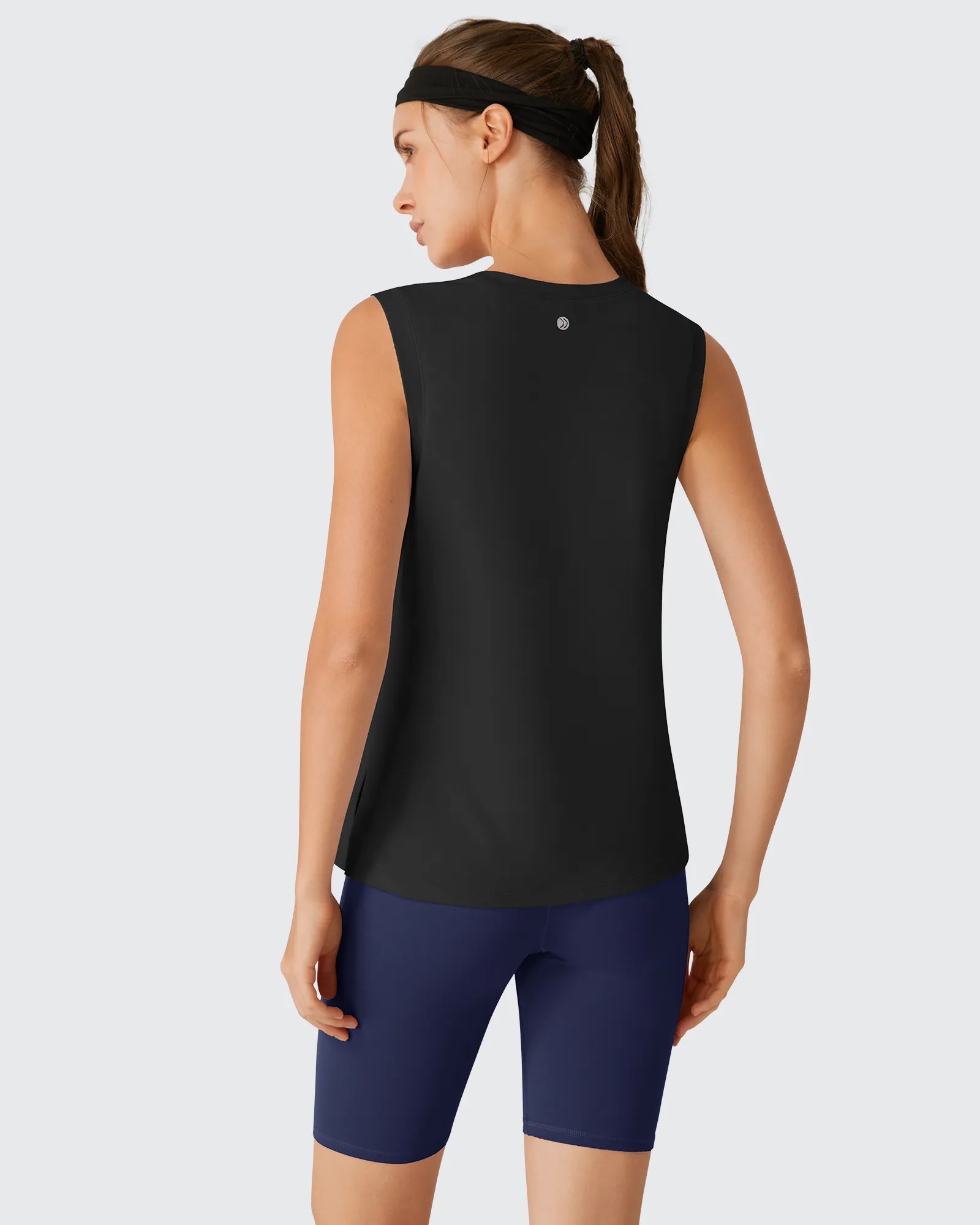 G4Free - Side Slits Loose Fit High Neck Athletic Tanks -GF26L858D016F-XS