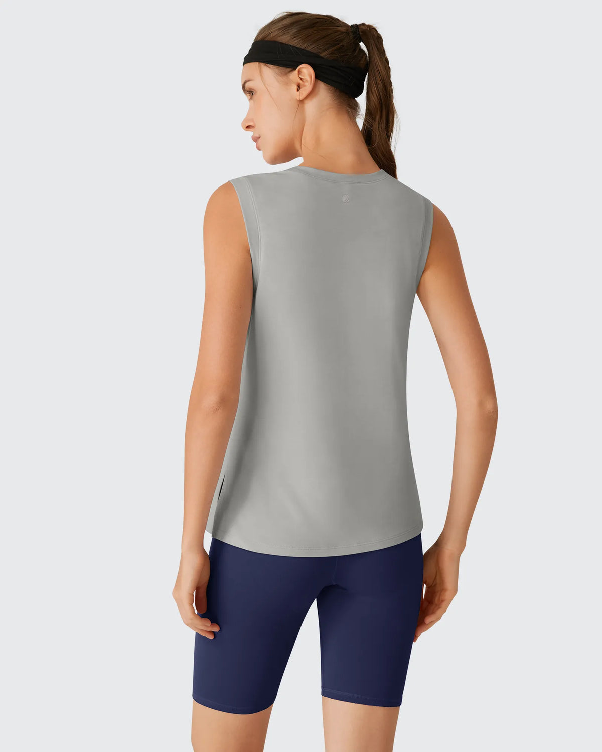 G4Free - Side Slits Loose Fit High Neck Athletic Tanks -GF26L858D016F-XS