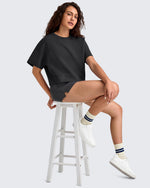 G4Free - Smoofit Crew Neck Boxy Drop Shoulder Short Sleeve -GF25K490AA-S