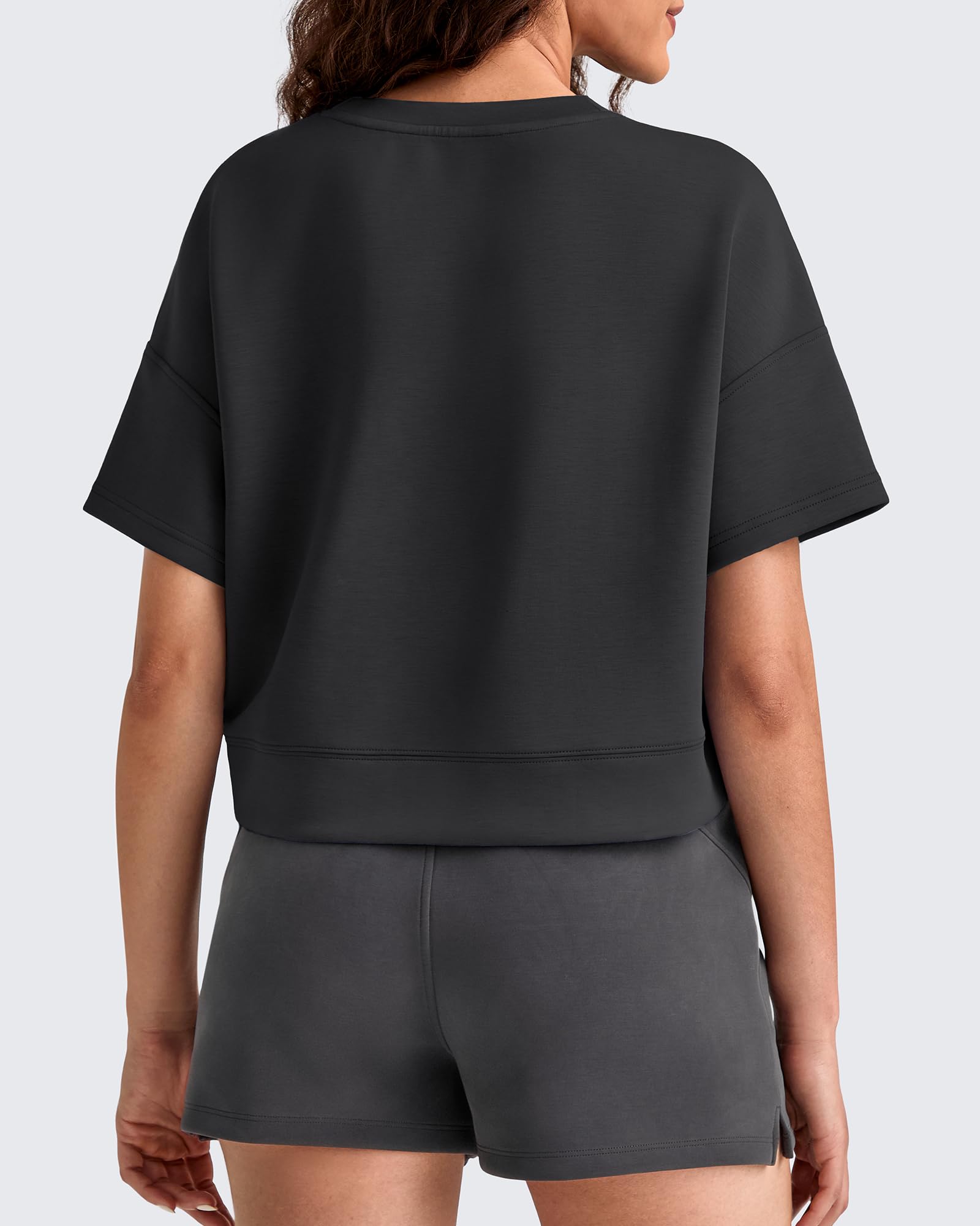 G4Free - Smoofit Crew Neck Boxy Drop Shoulder Short Sleeve -GF25K490AA-S