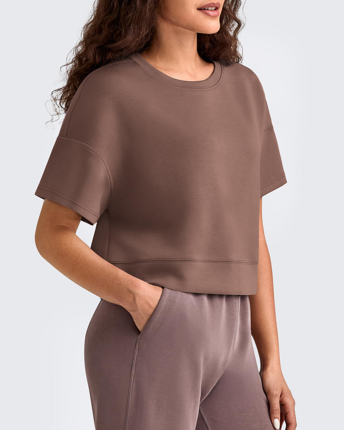 G4Free - Smoofit Crew Neck Boxy Drop Shoulder Short Sleeve -GF25K490AA-S