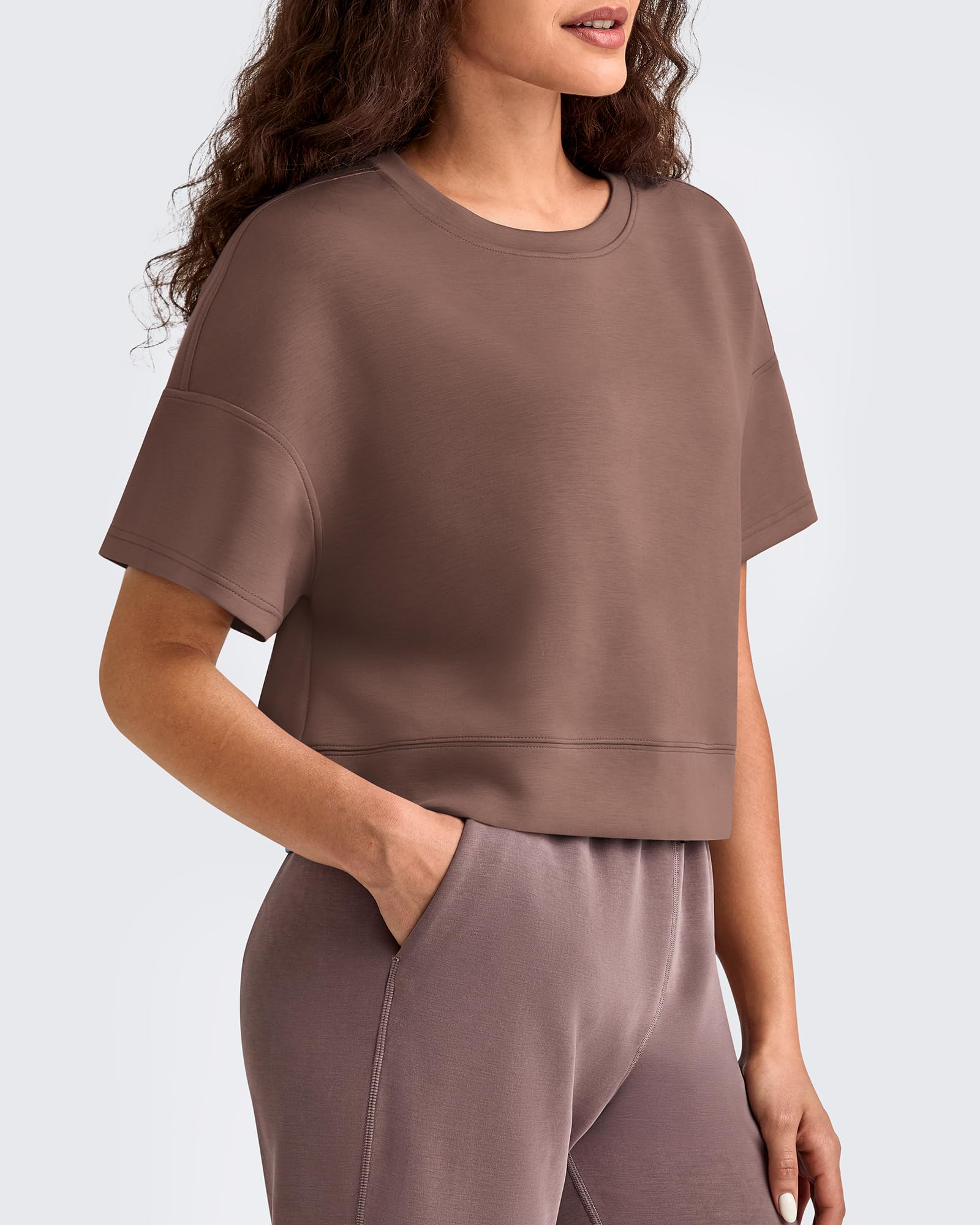 G4Free - Smoofit Crew Neck Boxy Drop Shoulder Short Sleeve -GF25K490AA-S