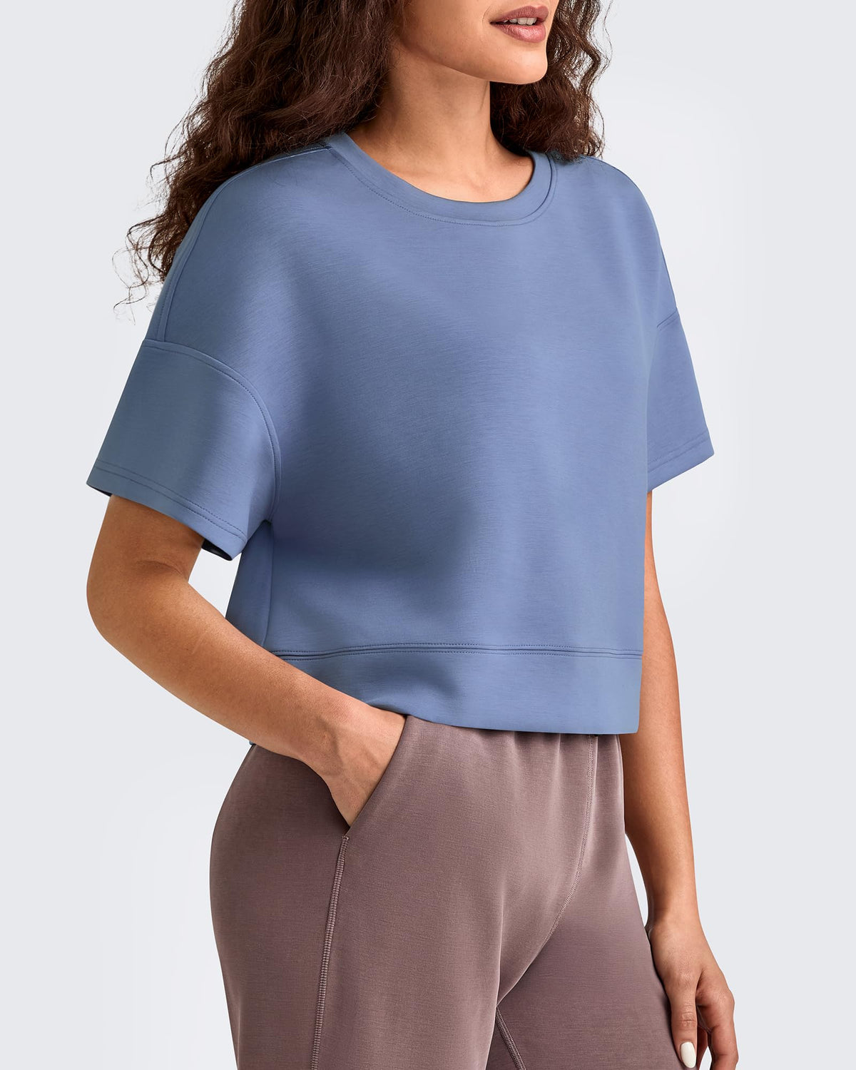 G4Free - Smoofit Crew Neck Boxy Drop Shoulder Short Sleeve -GF25K490AA-S