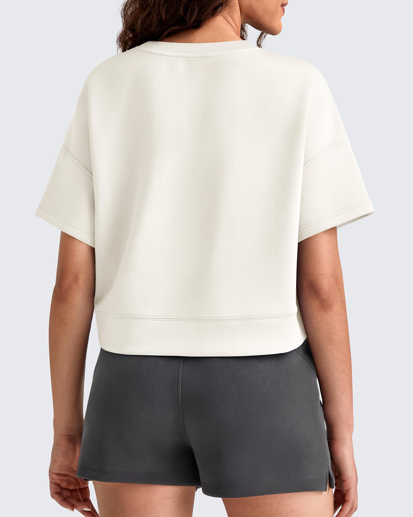G4Free - Smoofit Crew Neck Boxy Drop Shoulder Short Sleeve -GF25K490AA-S