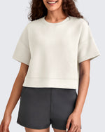 G4Free - Smoofit Crew Neck Boxy Drop Shoulder Short Sleeve -GF25K490DA-S