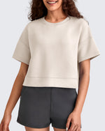 G4Free - Smoofit Crew Neck Boxy Drop Shoulder Short Sleeve -GF25K490EA-S