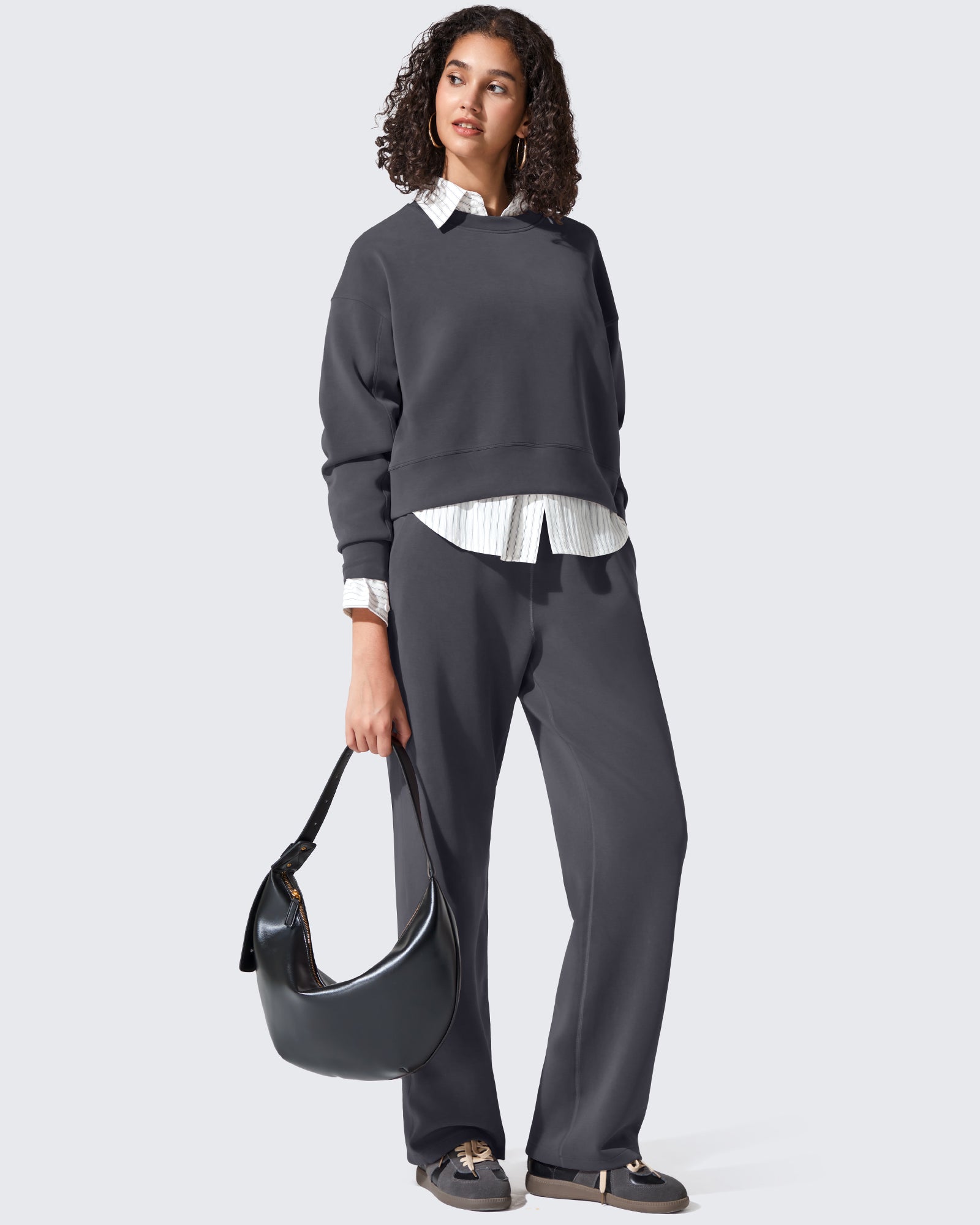G4Free - Smoofit Crewneck Pullover Loose Sweatshirts -GF25F431AF-XS
