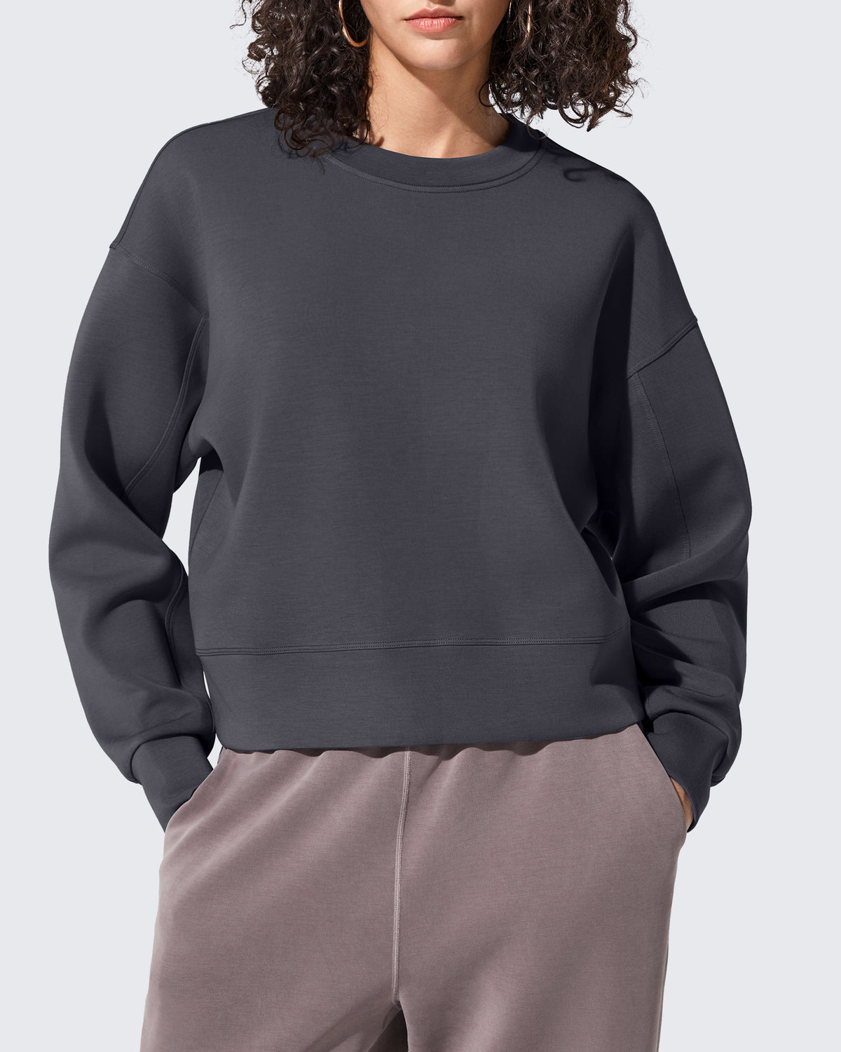 G4Free - Smoofit Crewneck Pullover Loose Sweatshirts -GF25F431AF-XS