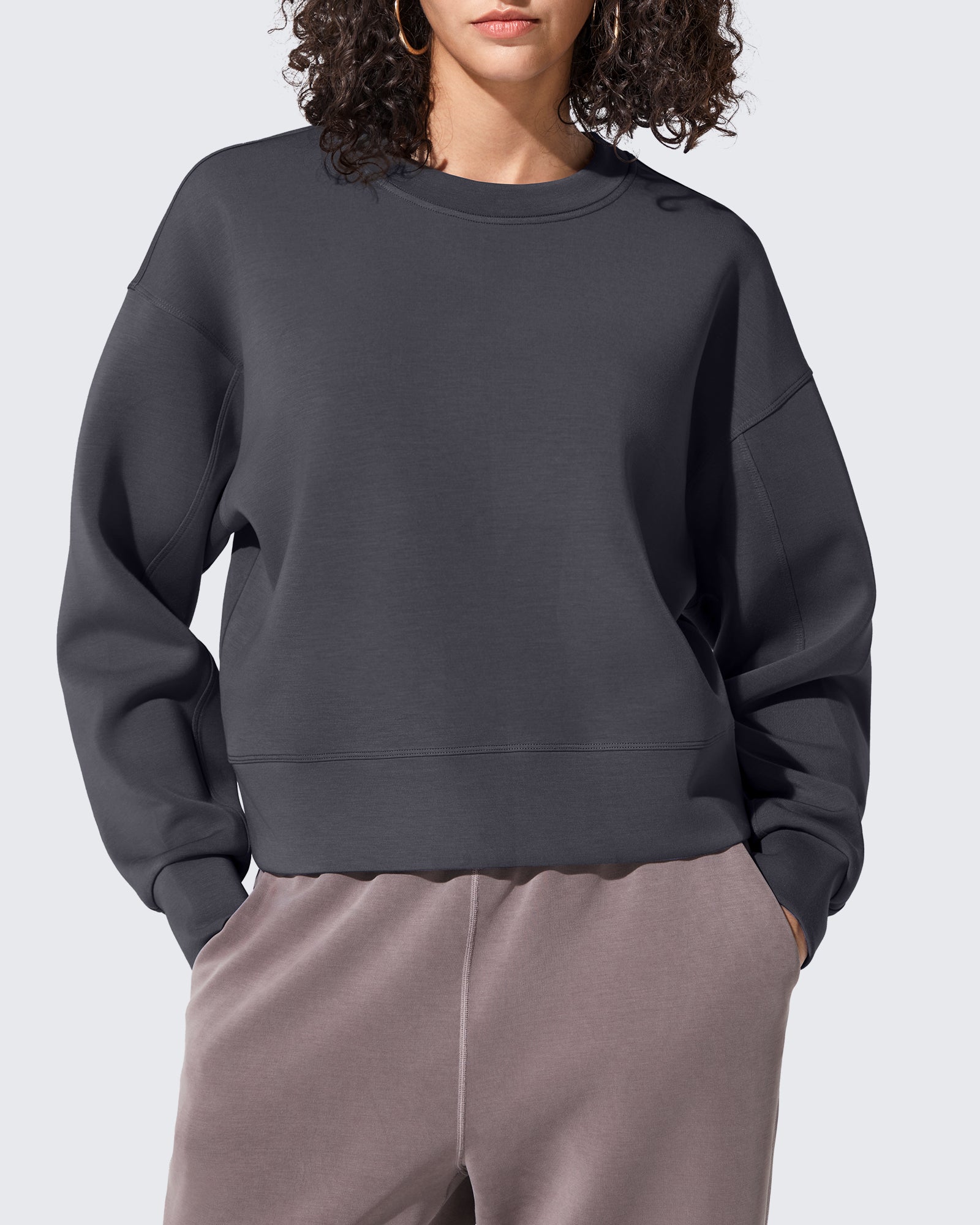 G4Free - Smoofit Crewneck Pullover Loose Sweatshirts -GF25F431AF-XS
