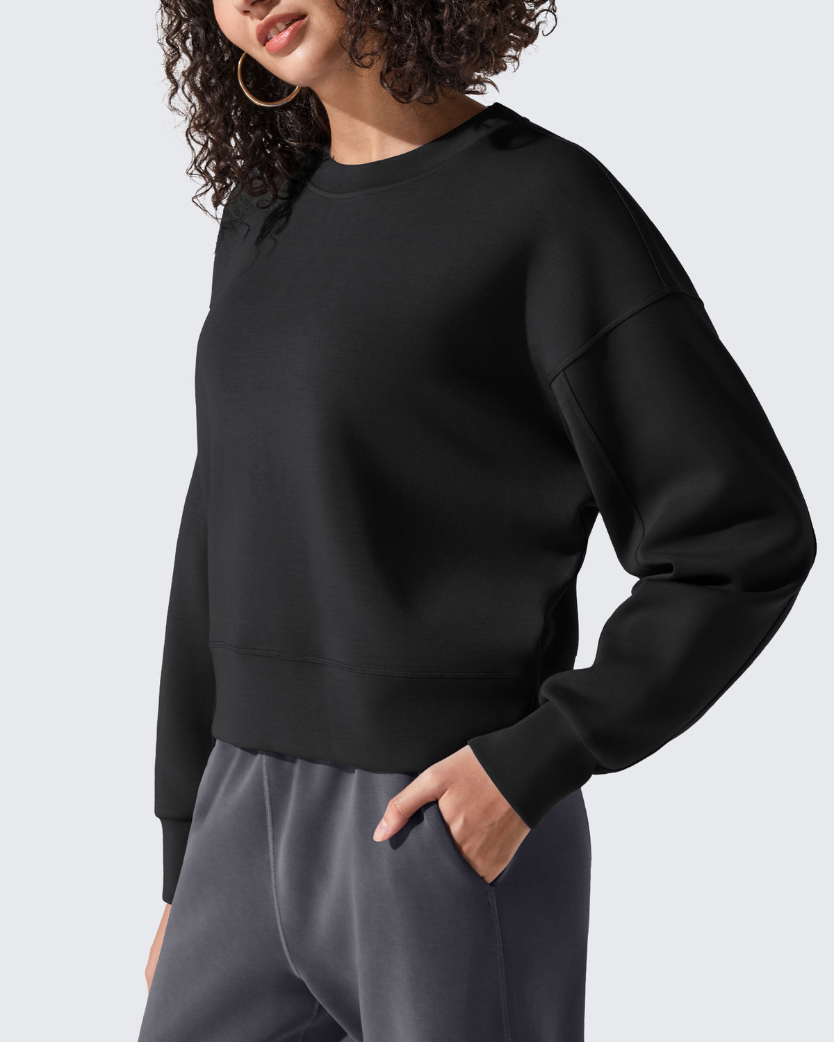 G4Free - Smoofit Crewneck Pullover Loose Sweatshirts -GF25F431AF-XS