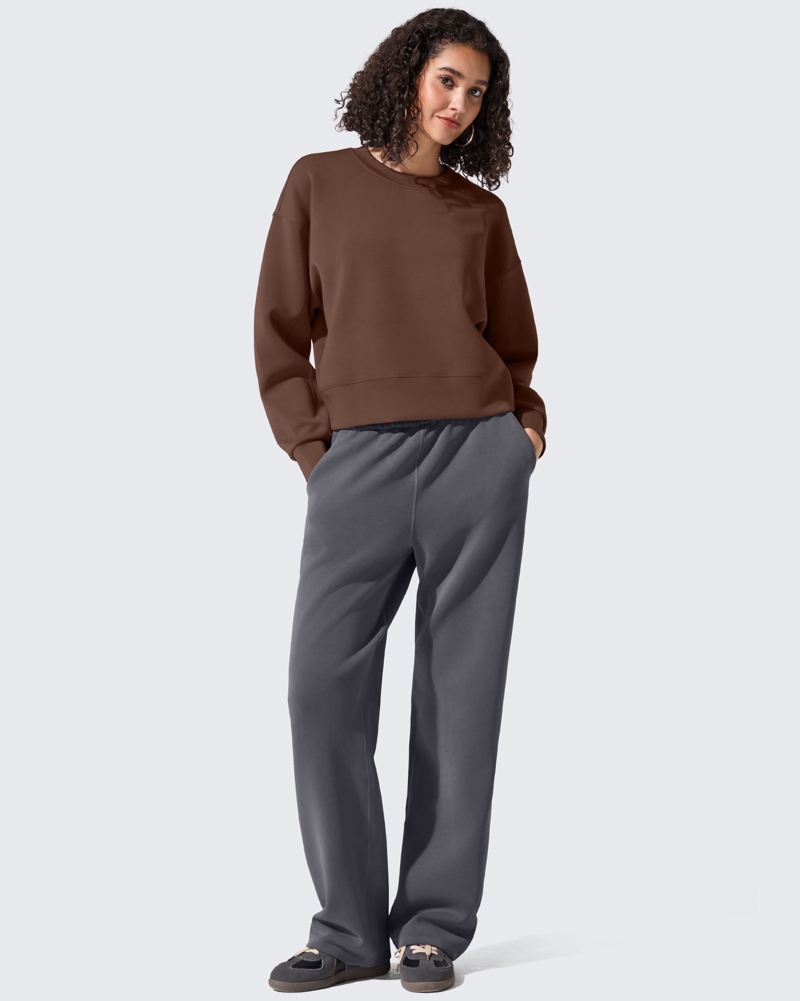 G4Free - Smoofit Crewneck Pullover Loose Sweatshirts -GF25F431AF-XS