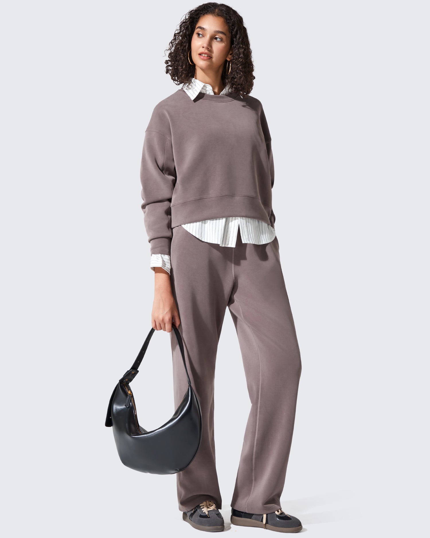 G4Free - Smoofit Crewneck Pullover Loose Sweatshirts -GF25F431AF-XS