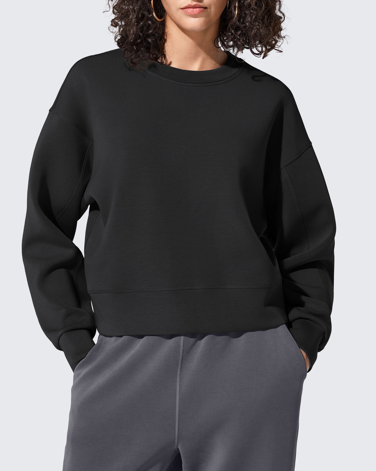 G4Free - Smoofit Crewneck Pullover Loose Sweatshirts -GF25F431AF-XS