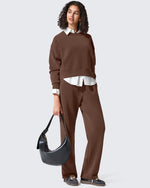 G4Free - Smoofit Crewneck Pullover Loose Sweatshirts -GF25F431AF-XS