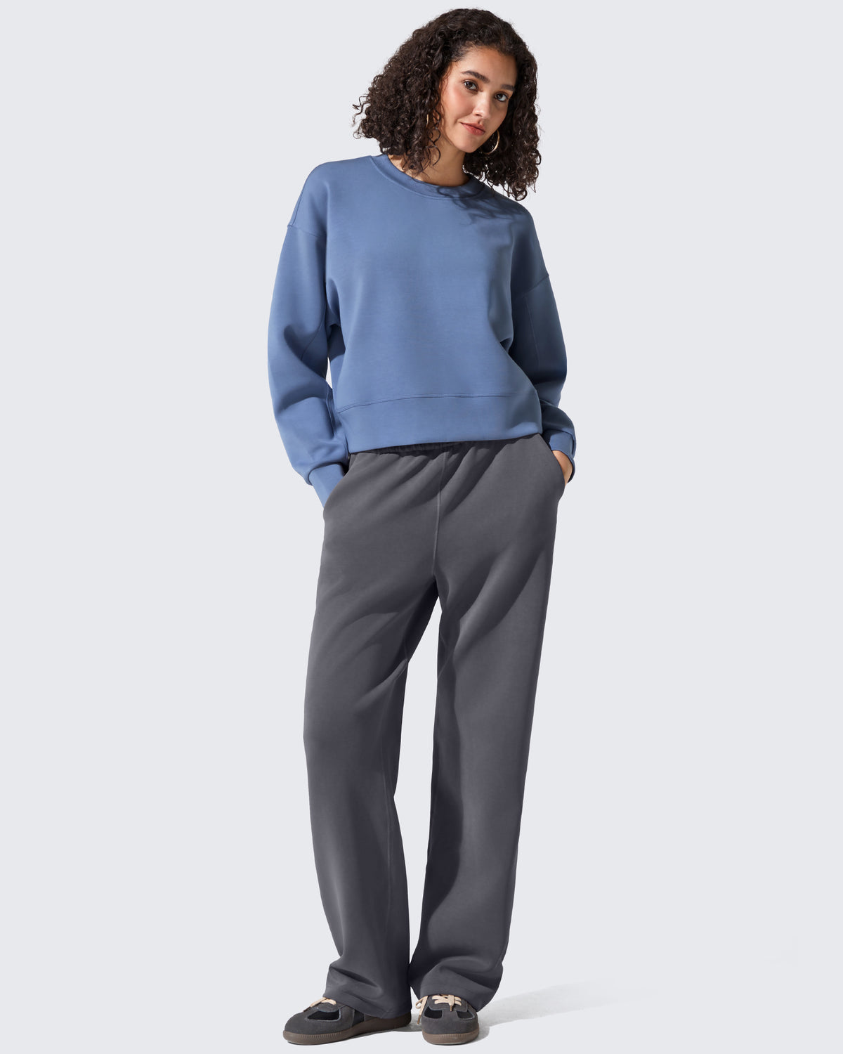 G4Free - Smoofit Crewneck Pullover Loose Sweatshirts -GF25F431AF-XS