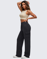 G4Free - Smoofit Drawstring Wide Leg Pockets Cargo Sweatpants -GF25J532AF-XS