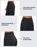G4Free - Smoofit Drawstring Wide Leg Pockets Cargo Sweatpants -GF25J532AF-XS