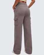 G4Free - Smoofit Drawstring Wide Leg Pockets Cargo Sweatpants -GF25J532AF-XS