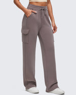 G4Free - Smoofit Drawstring Wide Leg Pockets Cargo Sweatpants -GF25J532AF-XS