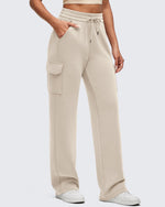 G4Free - Smoofit Drawstring Wide Leg Pockets Cargo Sweatpants -GF25J532AF-XS