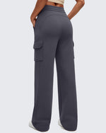 G4Free - Smoofit Drawstring Wide Leg Pockets Cargo Sweatpants -GF25J532AF-XS